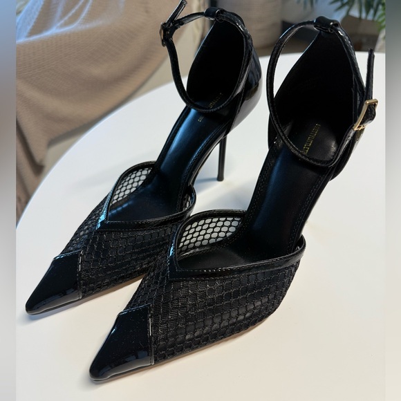 PrettyLittleThing Shoes - PrettyLittleThing Black Mesh Stiletto Heels